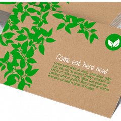 a picture of an eco-friendly brown business card with green ink