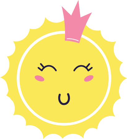 a yellow smiley fact with a pink hat on and pink cheeks that is on our payment page