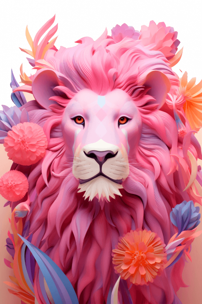 a colorful lion