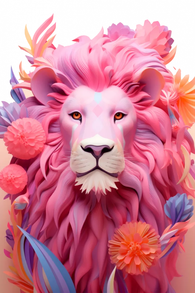 a colorful lion